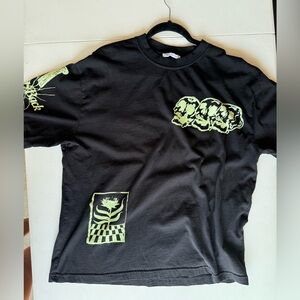 Zara Black and Yellow Graphic Tee